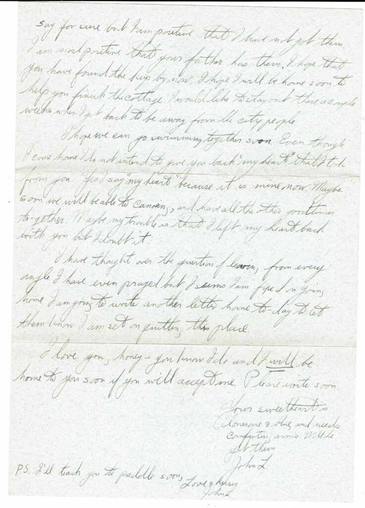 Letter from John L. Schaefer to Dorothy Wilson, continued 